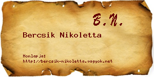 Bercsik Nikoletta névjegykártya