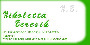 nikoletta bercsik business card